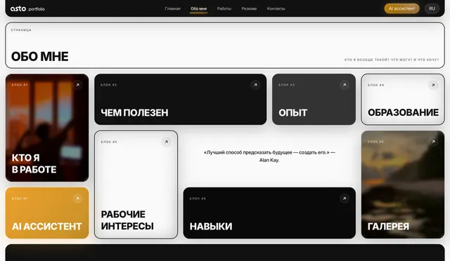 Персональный сайт-портфолио с CMS, AI-ассистентом и приватной аналитикой — фото 2